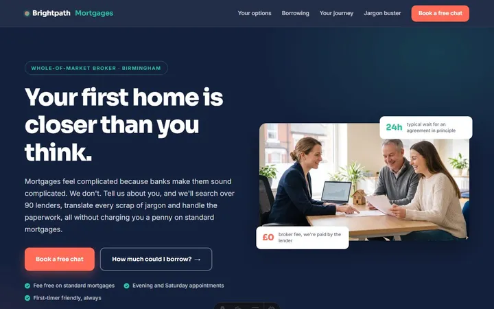 Brightpath Mortgages, a sample mortgage broker website